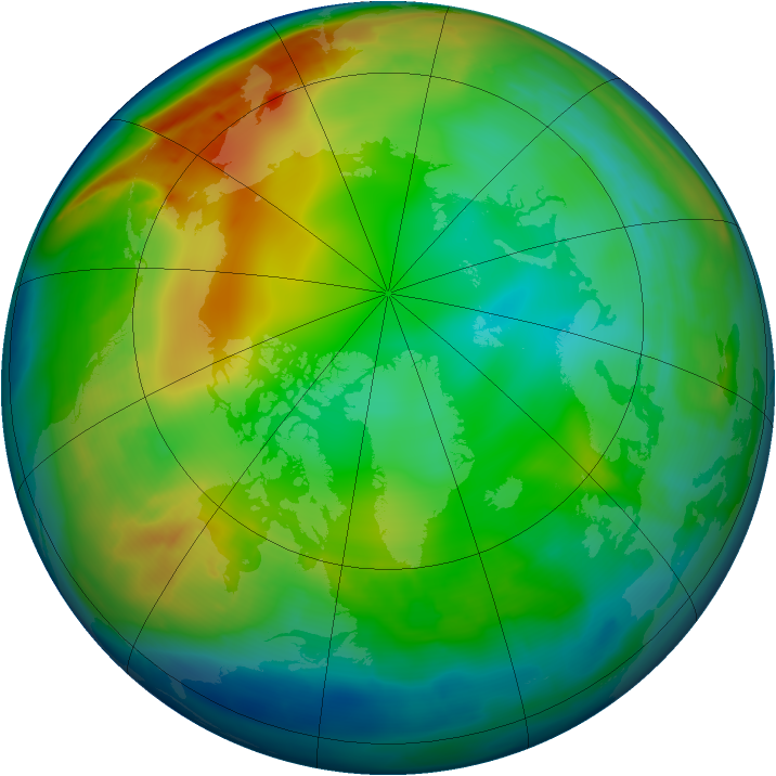 Arctic ozone map for 04 December 2009